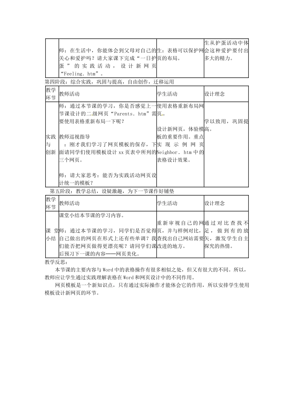 山东省郯城第三中学初中信息技术 第3课 网页中的表格教案_第3页