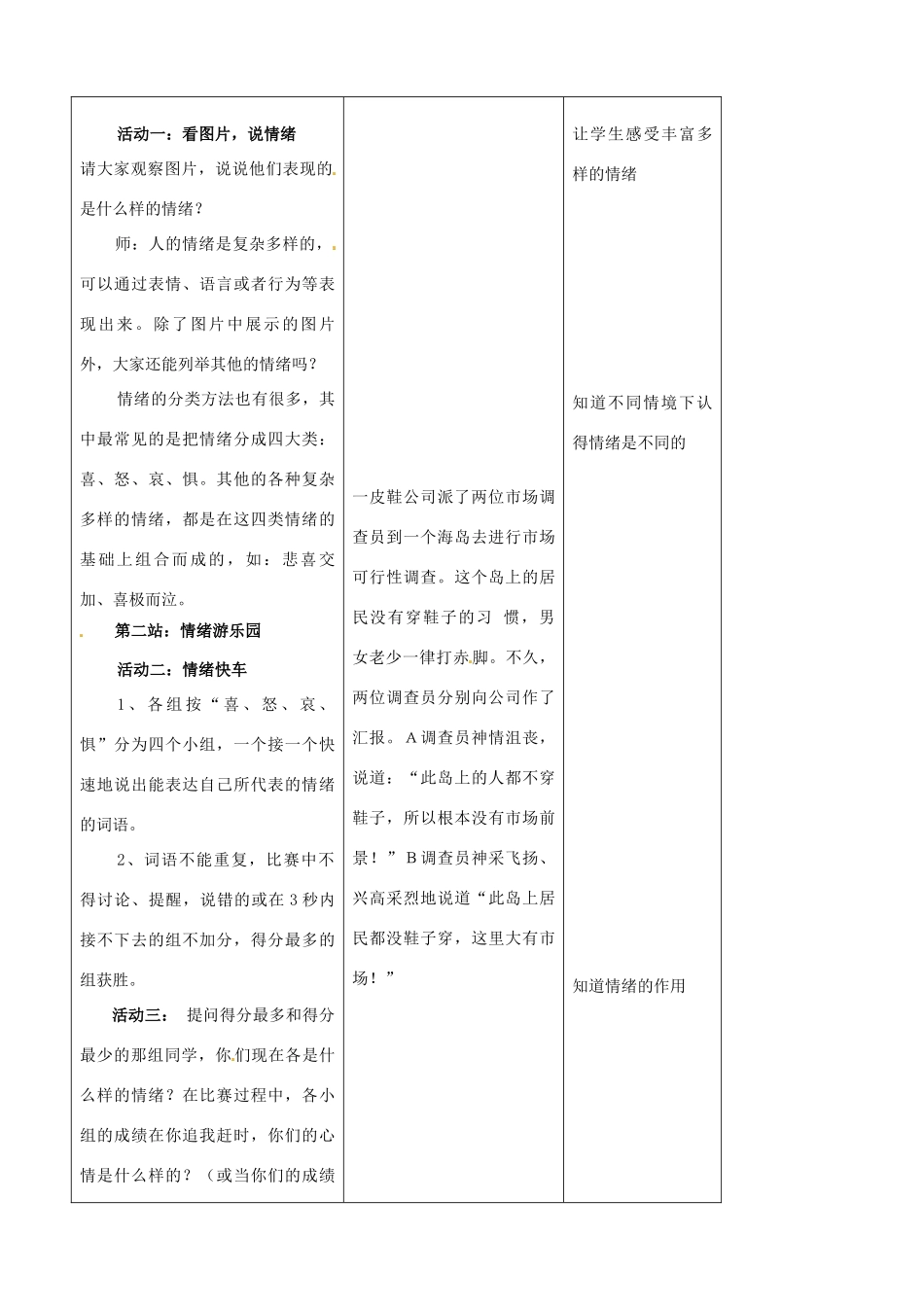 吉林省四平市第十七中学七年级政治上册 6.1 丰富多样的情绪教案 新人教版_第2页