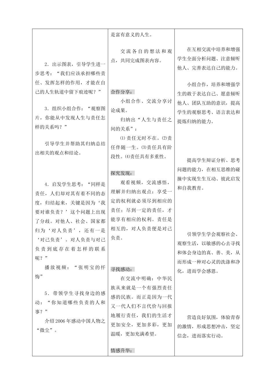 初中政治《人生与责任》教学案_第3页