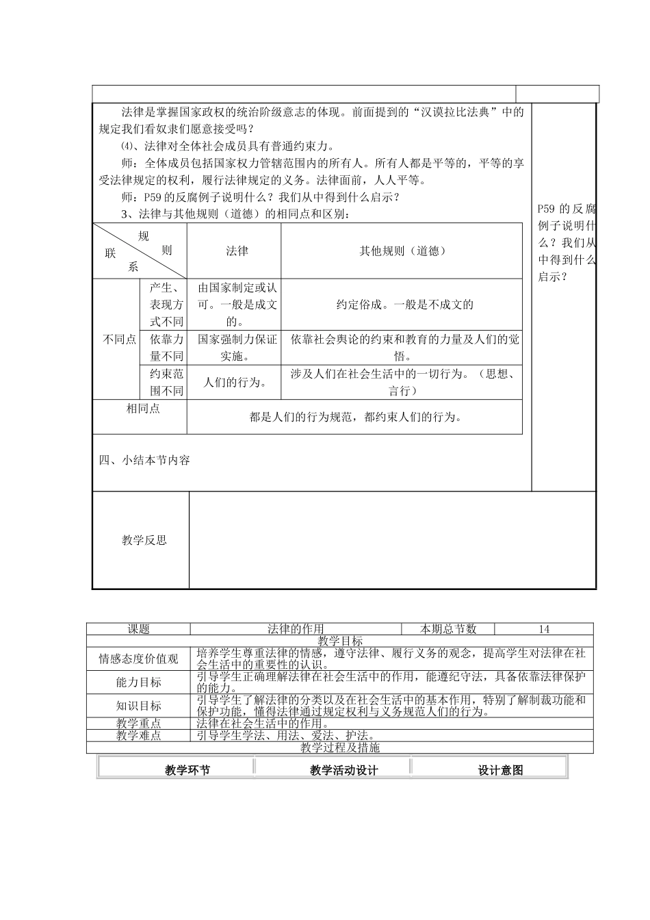 广西灵山县金龙中学七年级政治下册 第七课 法律初探教案 教科版_第2页