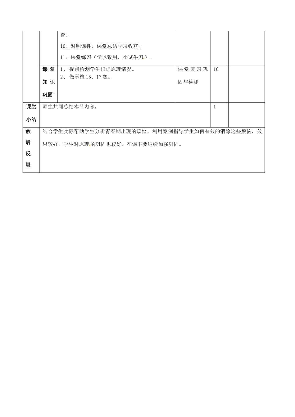 河北省辛集三中七年级政治下册《11.2 消除心理烦恼 快乐成长》教案 新人教版_第3页
