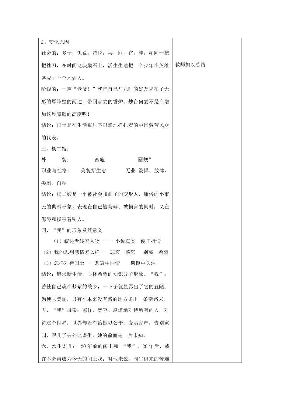 七年级语文下册 7 故乡教案2 长春版-长春版初中七年级下册语文教案_第2页