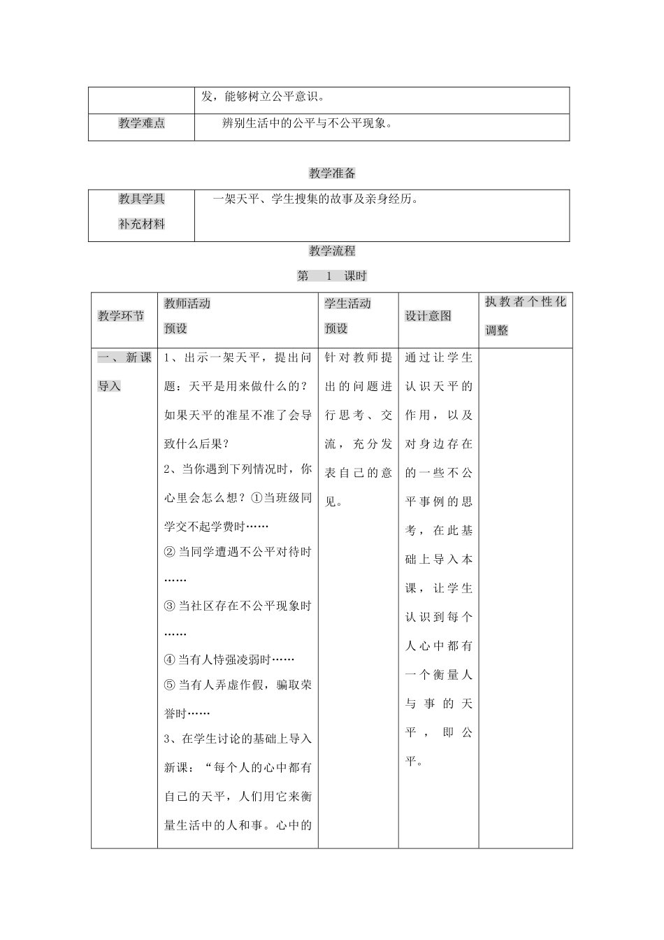 九年级政治：第六课《心中的天平》教案人民版_第2页