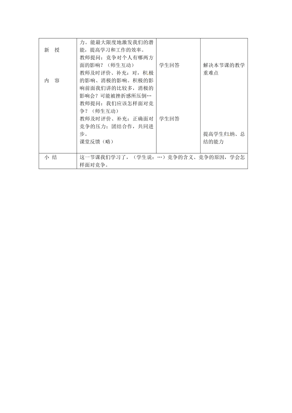 北京市豆各庄中学八年级政治上册 4.8.2 竞争与合作教案 新人教版_第3页