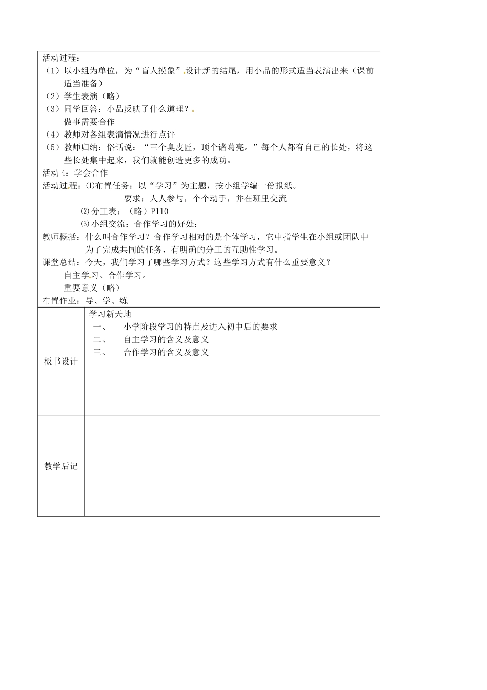 江苏省太仓市第二中学七年级政治上册《第十二课 第一框 学会自主学习》教案 苏教版_第2页