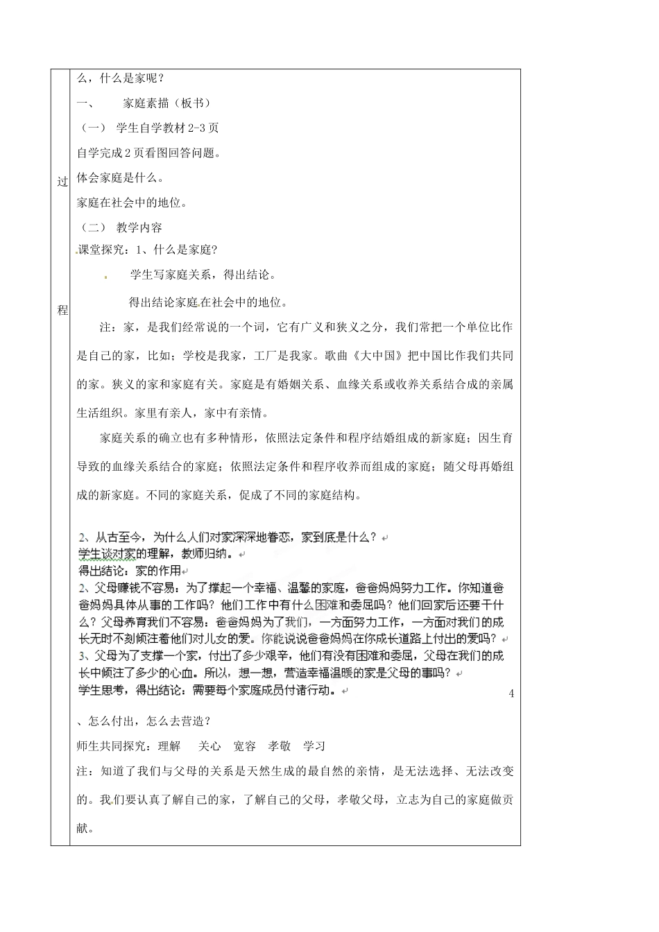 北京市房山区周口店中学八年级政治《家庭素描》教案 人教新课标版_第2页