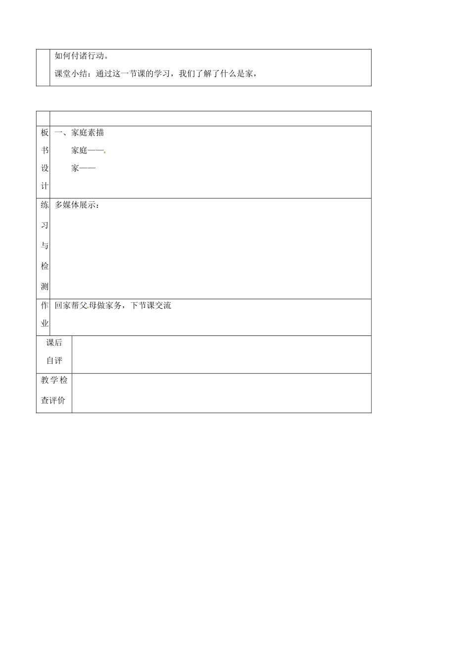北京市房山区周口店中学八年级政治《家庭素描》教案 人教新课标版_第3页