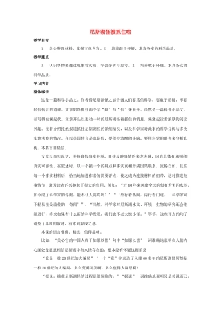 七年级语文上册 第19课《尼斯湖怪被抓住啦》教案 鄂教版