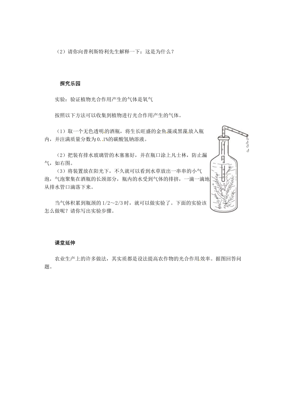 天津市小站第一中学七年级生物上册 3.5 绿色植物与生物圈中的碳—氧平衡同步练习 新人教版_第2页