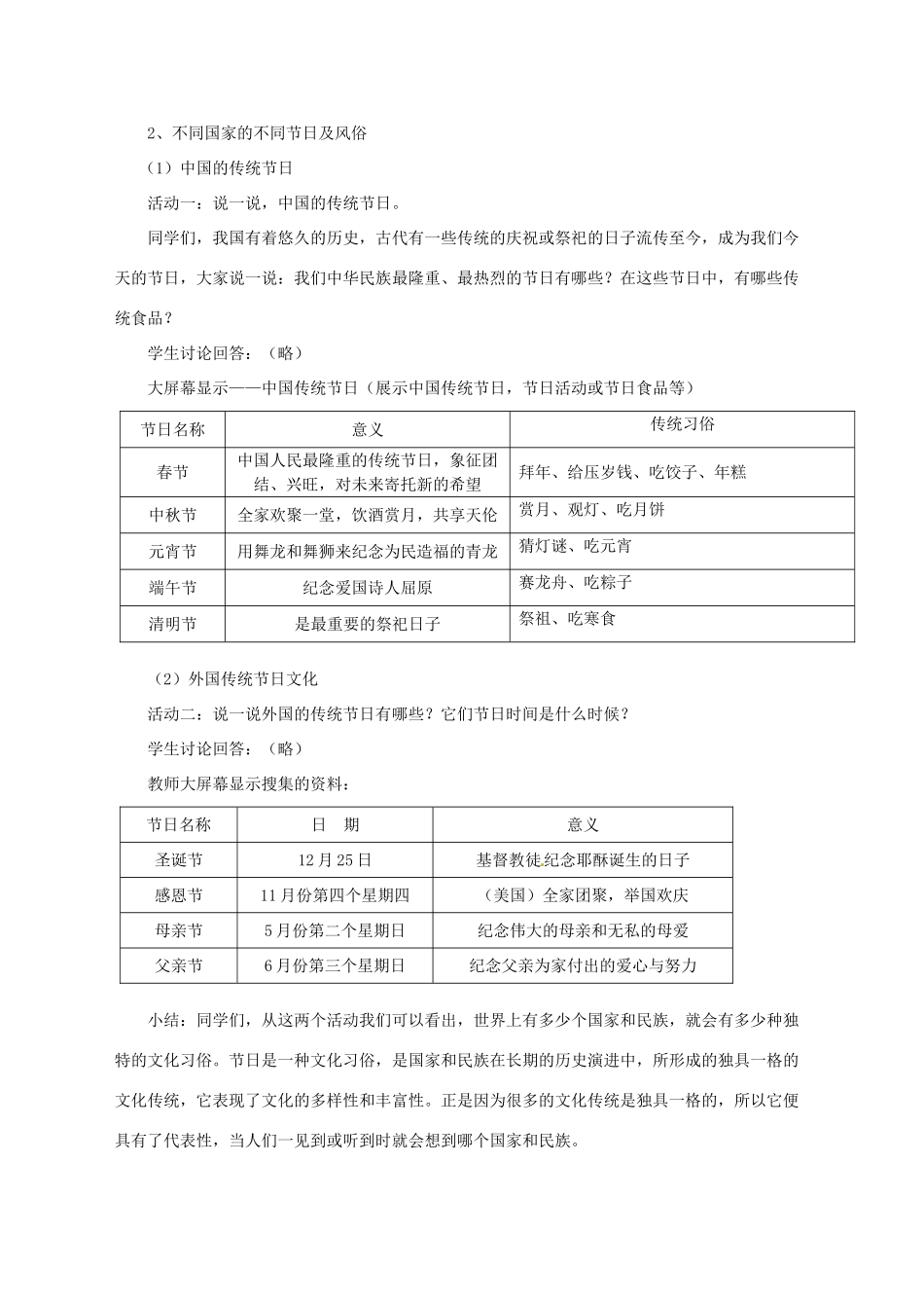 北京市大兴区魏善庄中学八年级政治《七彩文化》教学设计 新人教版_第3页
