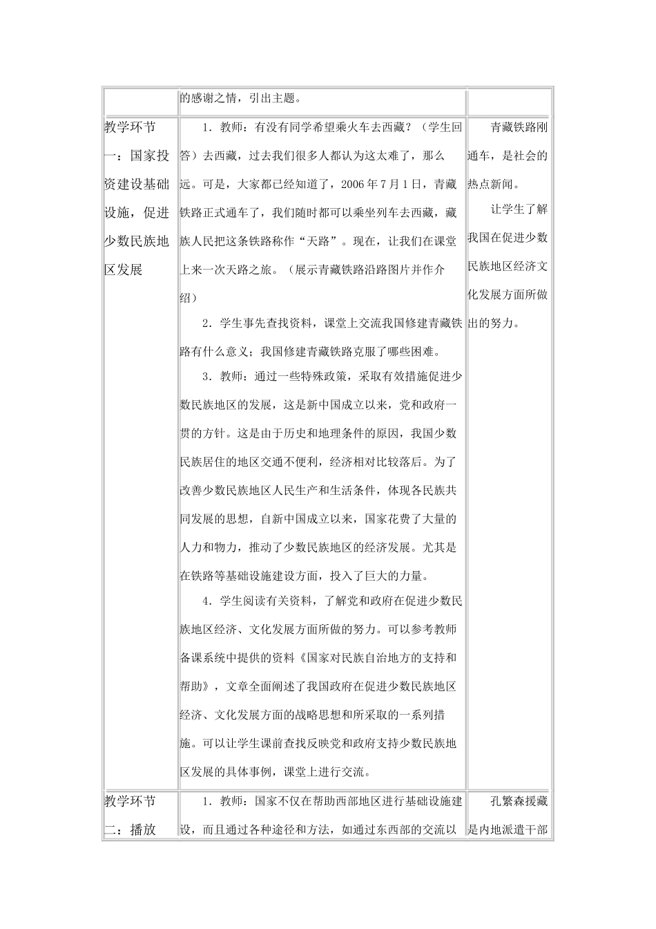 八年级政治下第三单元第七课中华民族大家庭教案（第三课时）科教版_第2页
