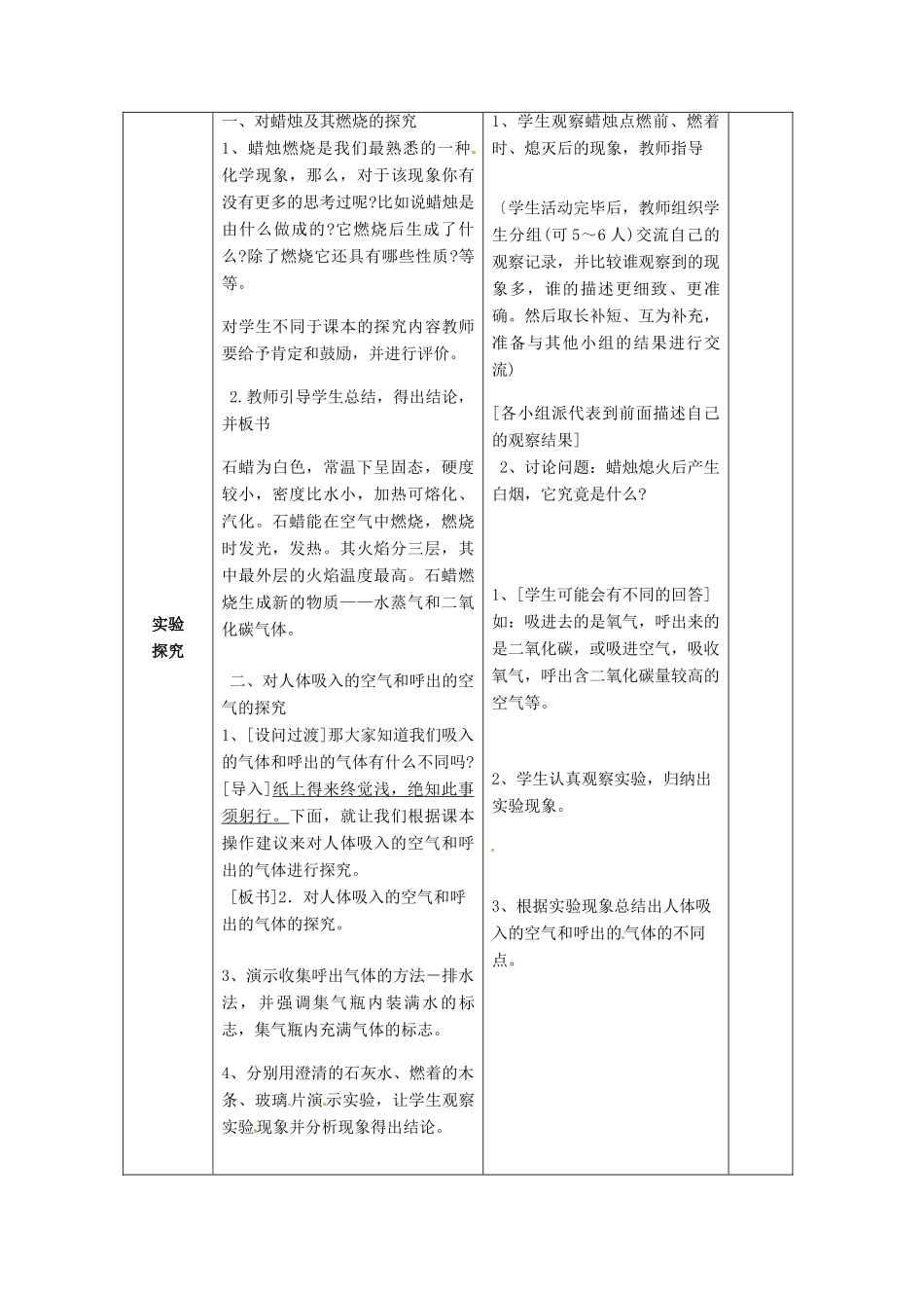 山东省临沭县九年级化学上册 第一单元 课题2《化学是一门以实验为基础的科学》教案 新人教版_第2页
