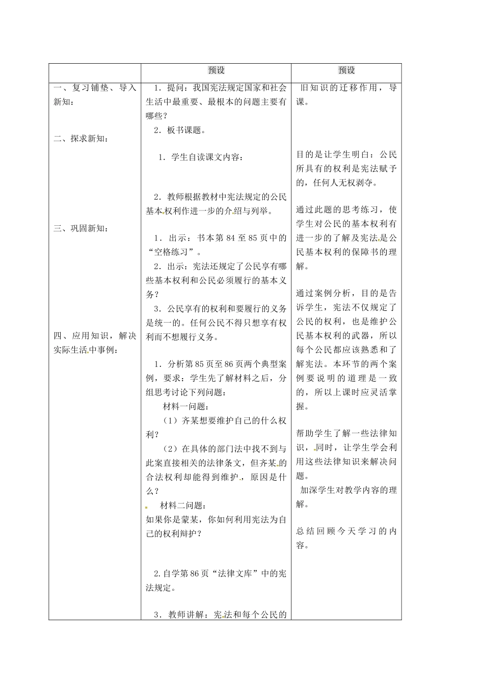 九年级政治全册 第三单元 法治时代 第7课 神圣的宪法 宪法是公民基本权利的保障书教案 人民版-人民版初中九年级全册政治教案_第2页
