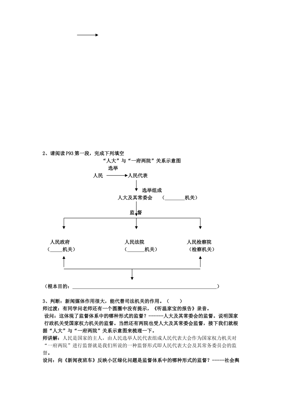 九年级政治全册 第七课 学会行使监督权教案 苏教版_第3页