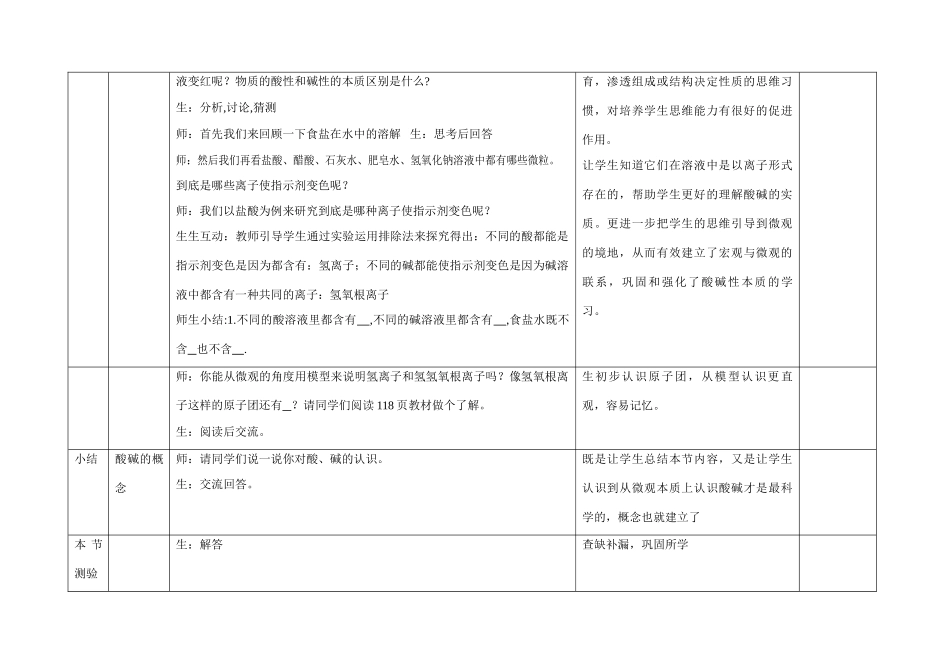 九年级化学第五单元第一节生活中的酸和碱第一课时教案鲁教版_第3页
