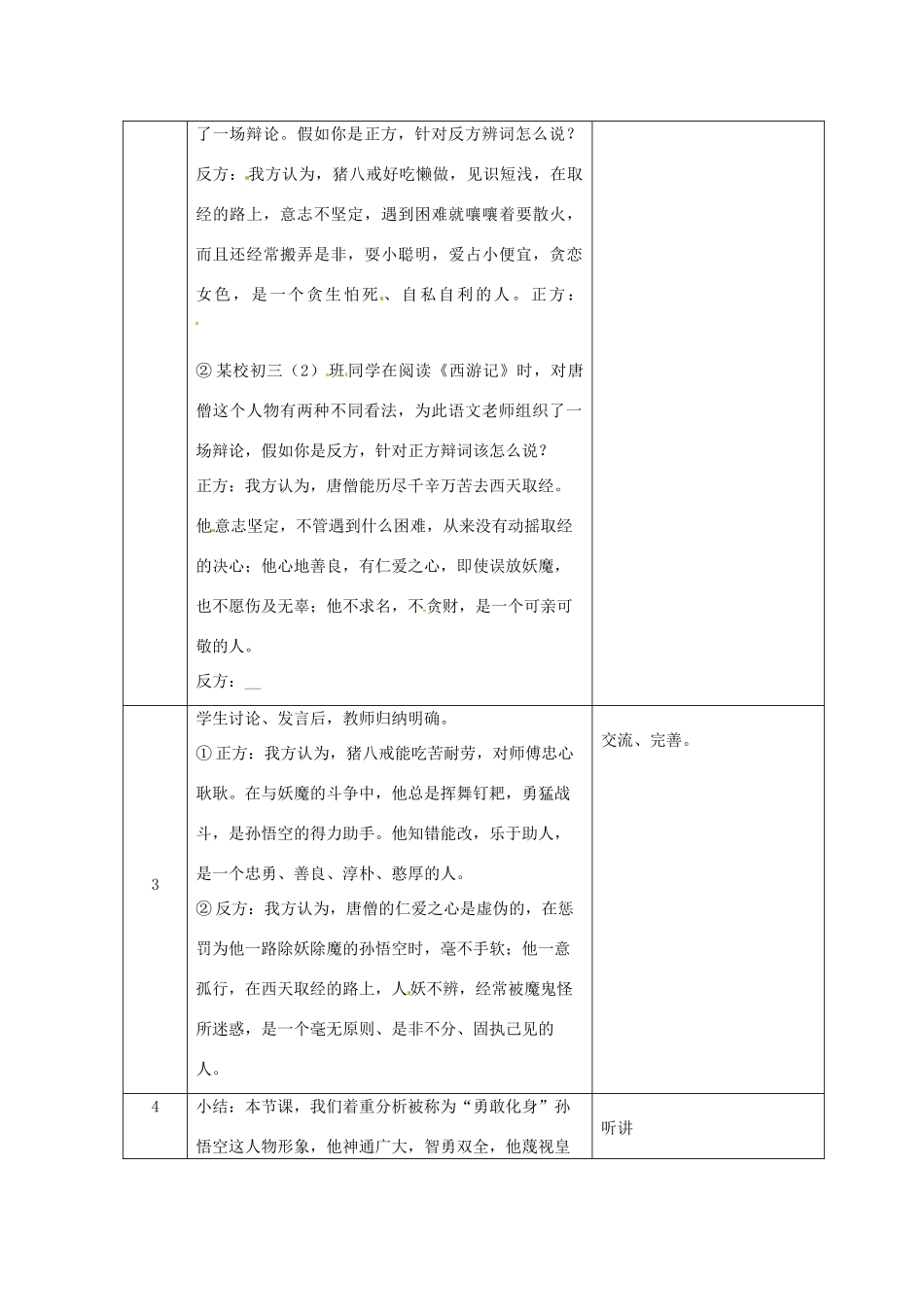 江苏省仪征市月塘中学七年级语文下册《名著推荐与阅读 西游记》教案2 苏教版_第2页