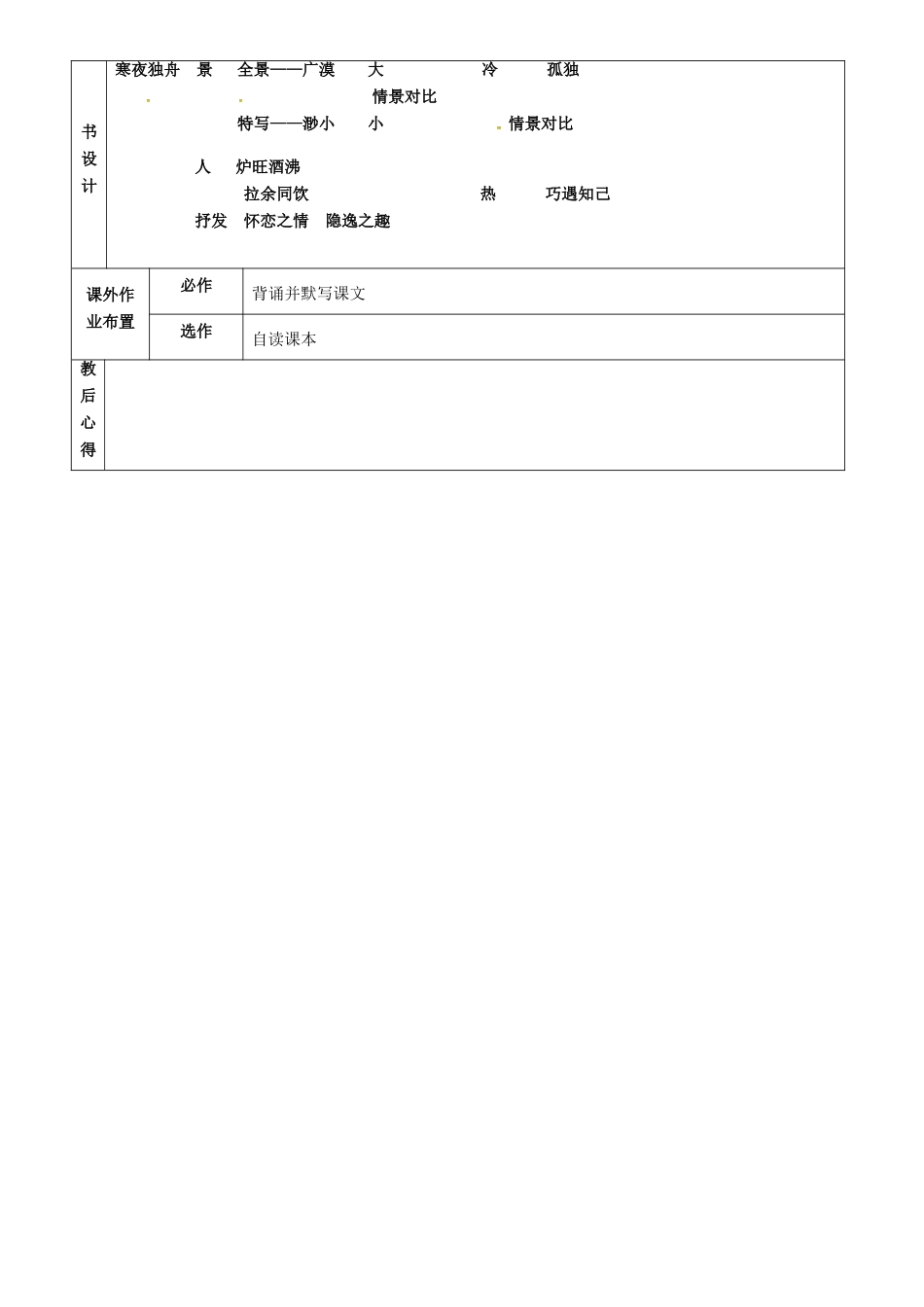 七年级语文下册 第29课《湖心亭看雪》教案（3） 鲁教版五四制-鲁教版五四制初中七年级下册语文教案_第3页