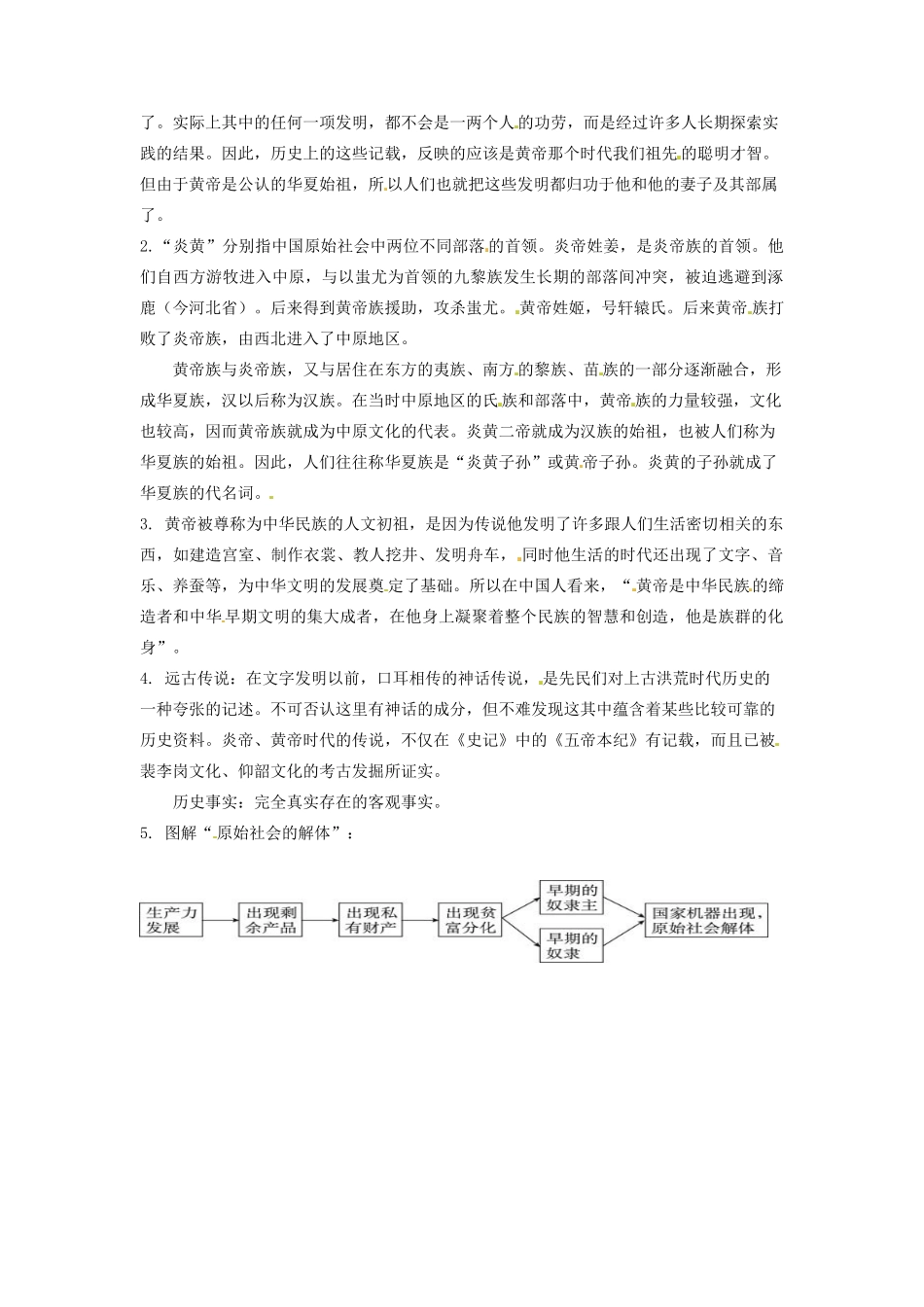 辽宁省凌海市石山初级中学七年级历史上册 1.3华夏之祖问题生成单 新人教版_第2页