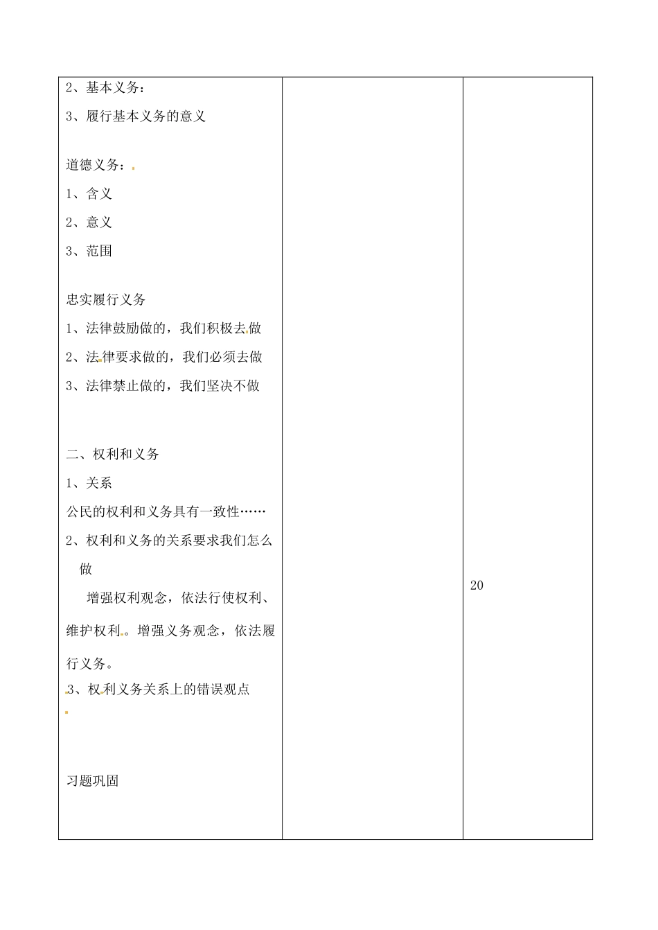 吉林省四平市第十七中学八年级政治下册《第二课 我们应尽的义务复习（二）》教学设计 新人教版_第2页