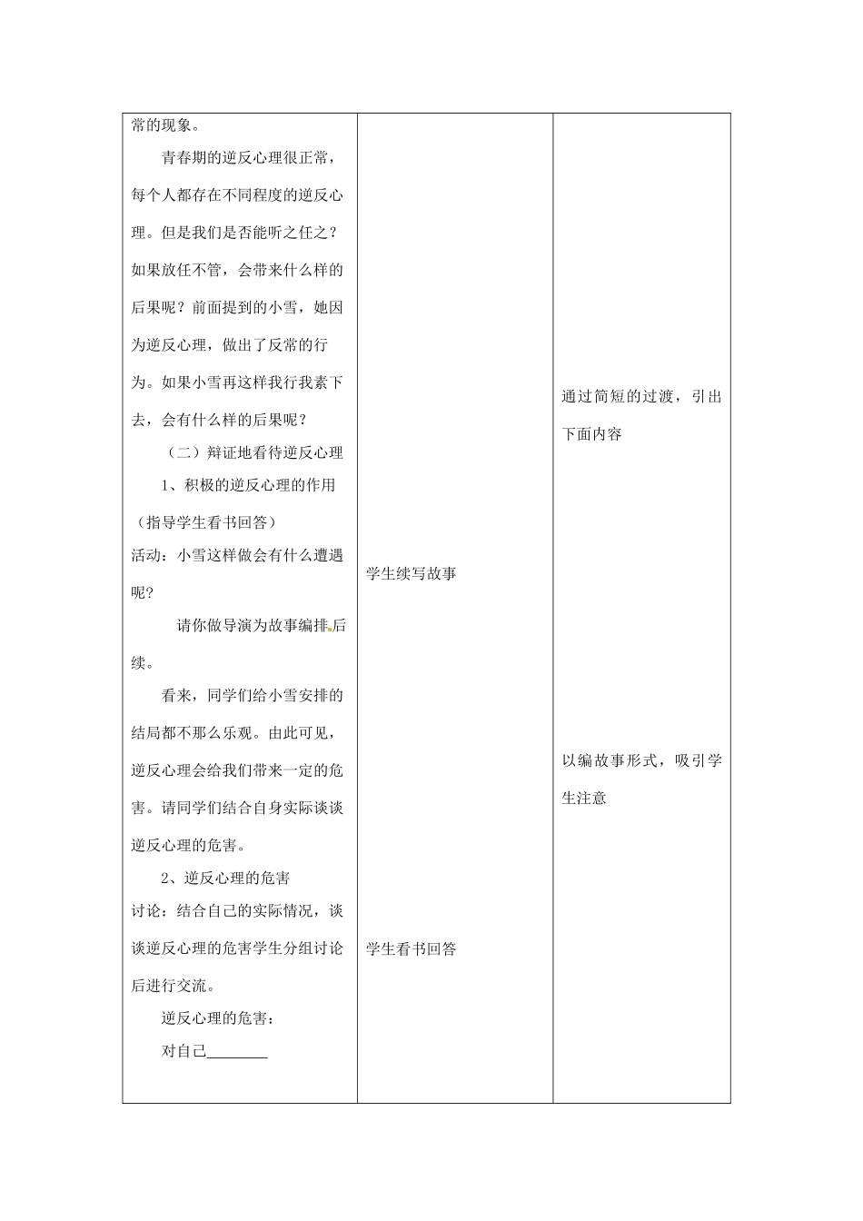 江苏省昆山市锦溪中学八年级政治上册 5-2 克服逆反心理教案 苏科版_第3页