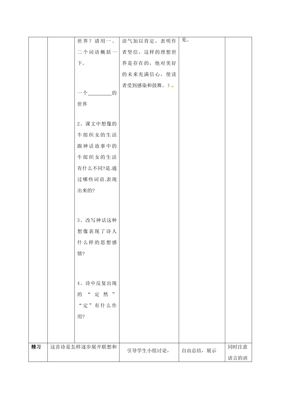 （秋季版）吉林省通化市七年级语文上册 第六单元 22《天上的街市》学案 新人教版-新人教版初中七年级上册语文学案_第3页
