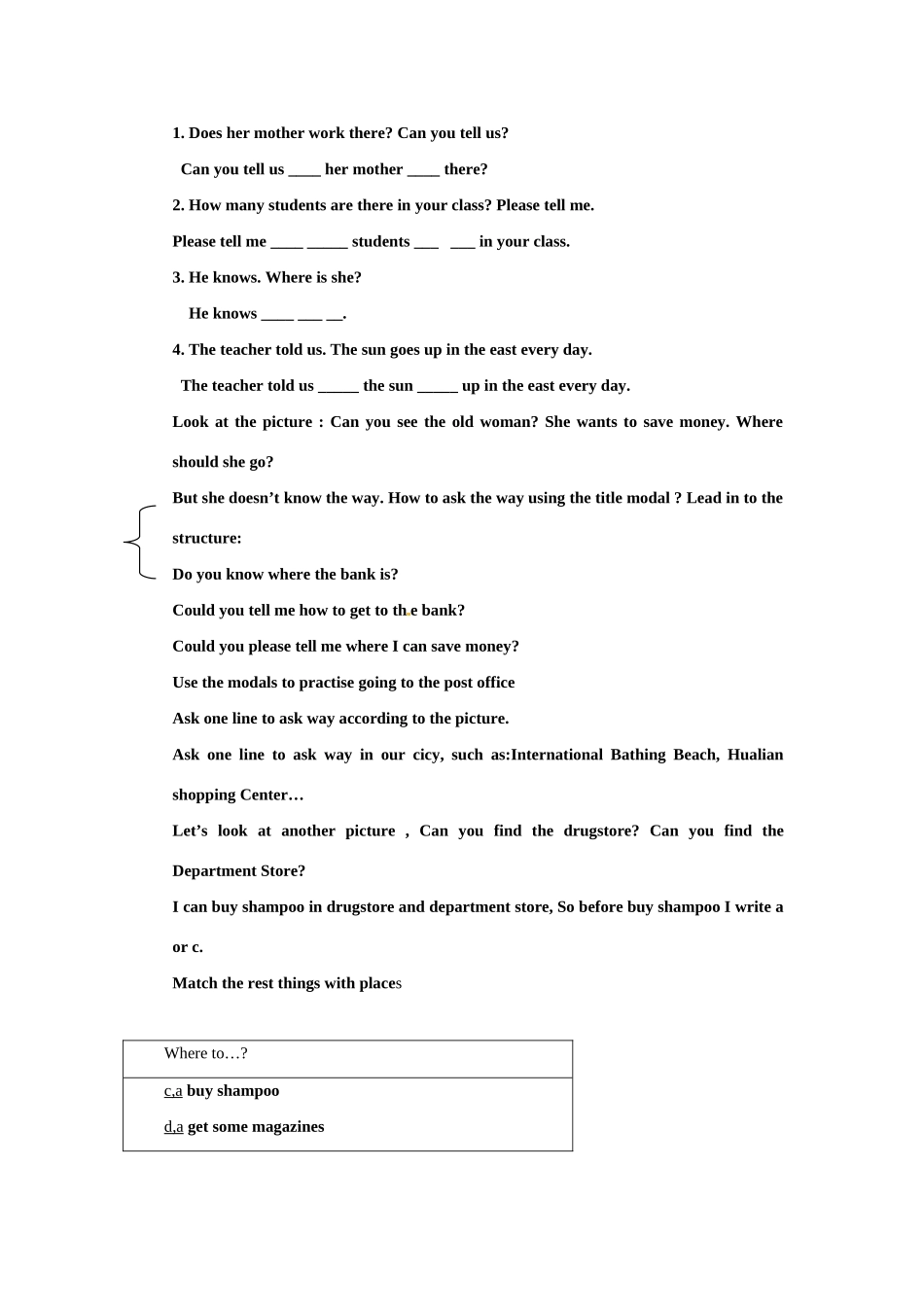 九年级英语：Unit 5 Could you please tell me where the restrooms are（学案2）鲁教版_第2页