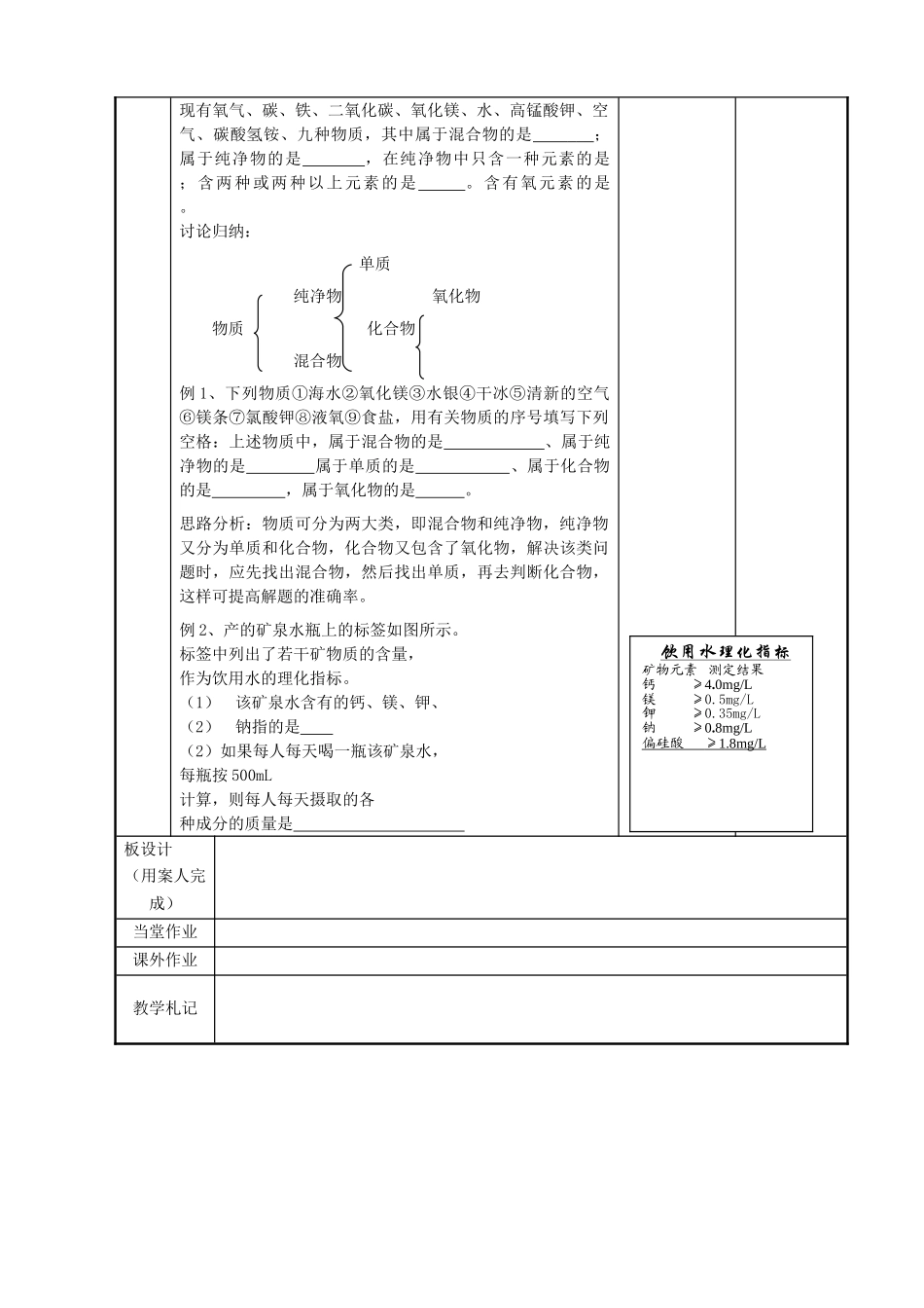 江苏省新沂市第二中学九年级化学上册 3.2 组成物质的化学元素教案1 （新版）沪教版_第2页