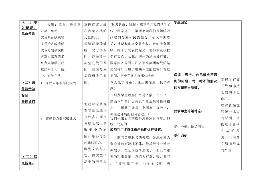 内蒙古兴安盟乌兰浩特市七年级历史上册 第四单元 三国两晋南北朝时期 政权分立与民族融合 第16课 三国鼎立教案 新人教版-新人教版初中七年级上册历史教案_第2页