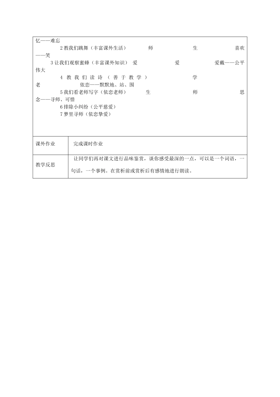 江苏省连云港市灌云县四队中学七年级语文下册《我的老师》教案2 苏教版_第3页