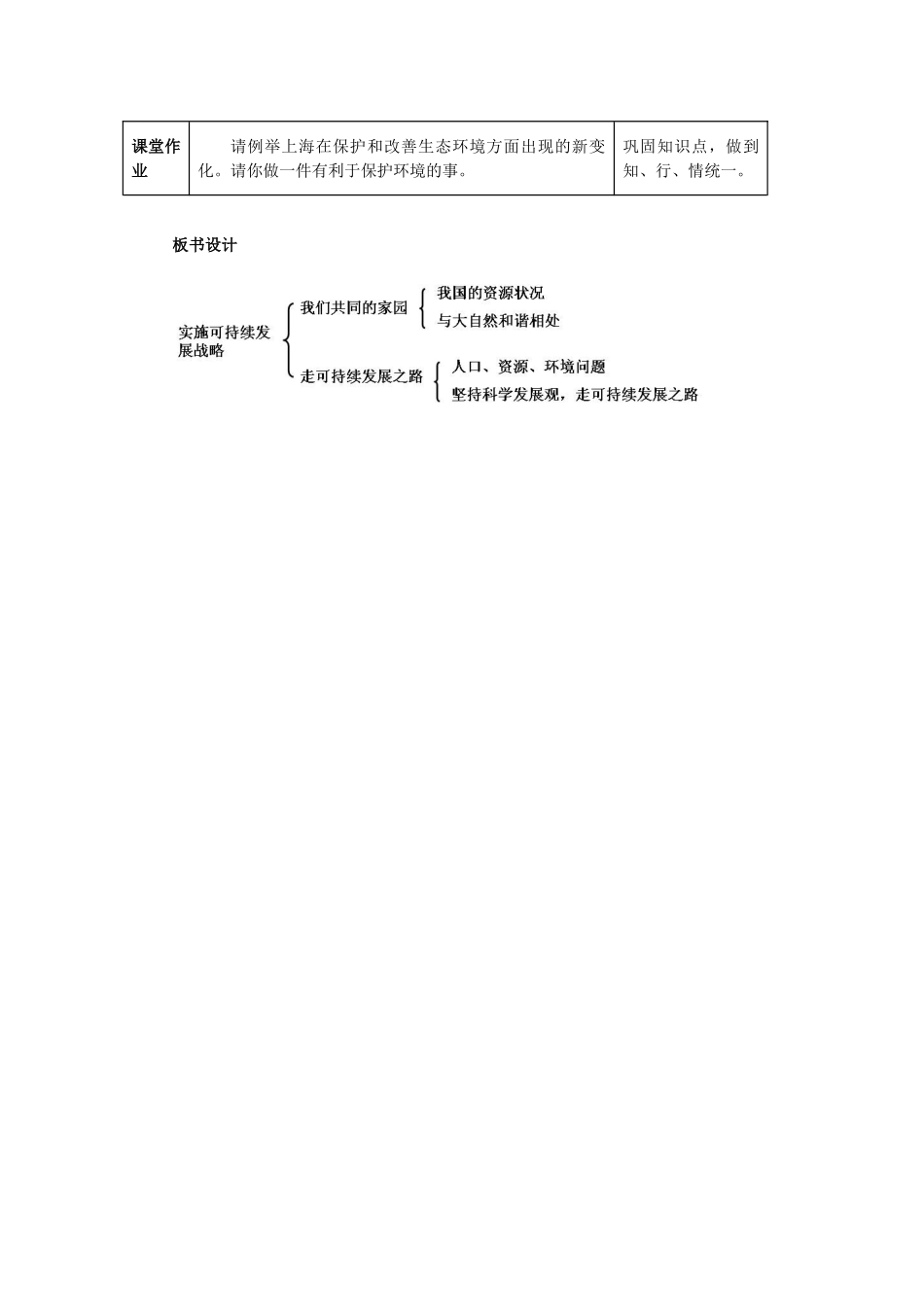 九年级政治 第二单元 第4课实施可持续发展战略教学设计（二）_第3页