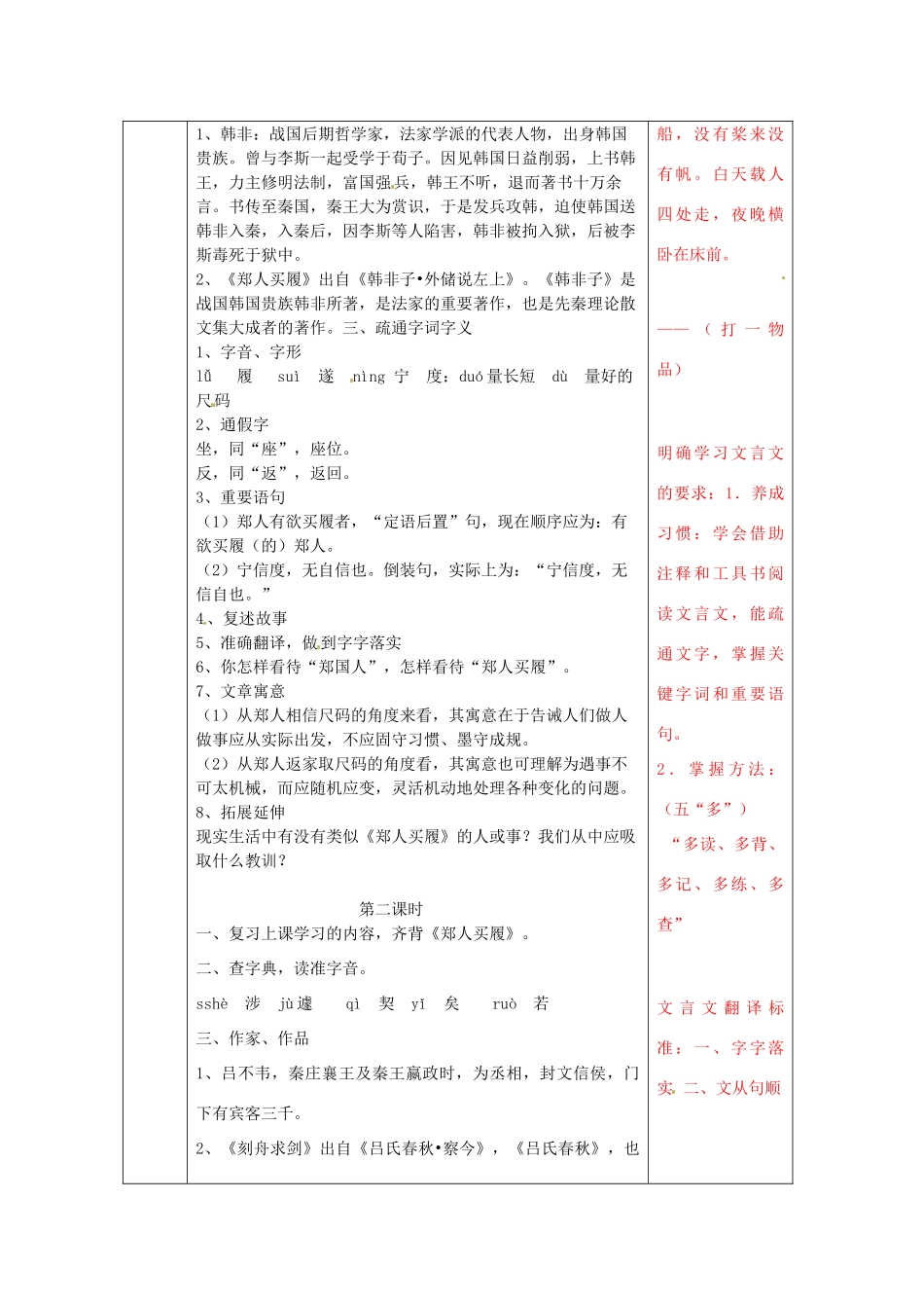 江苏省无锡市东绛实验学校七年级语文下册《古代寓言二则》教学案 新人教版_第2页