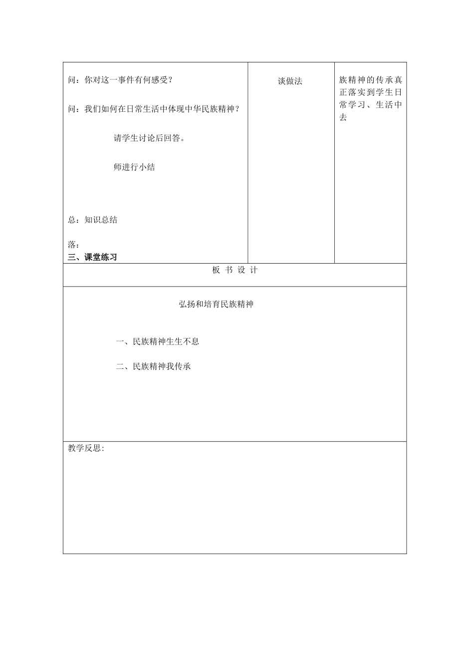 吉林省四平市第十七中学九年级政治全册《第五课 中华文化与民族精神》教案2 新人教版_第3页
