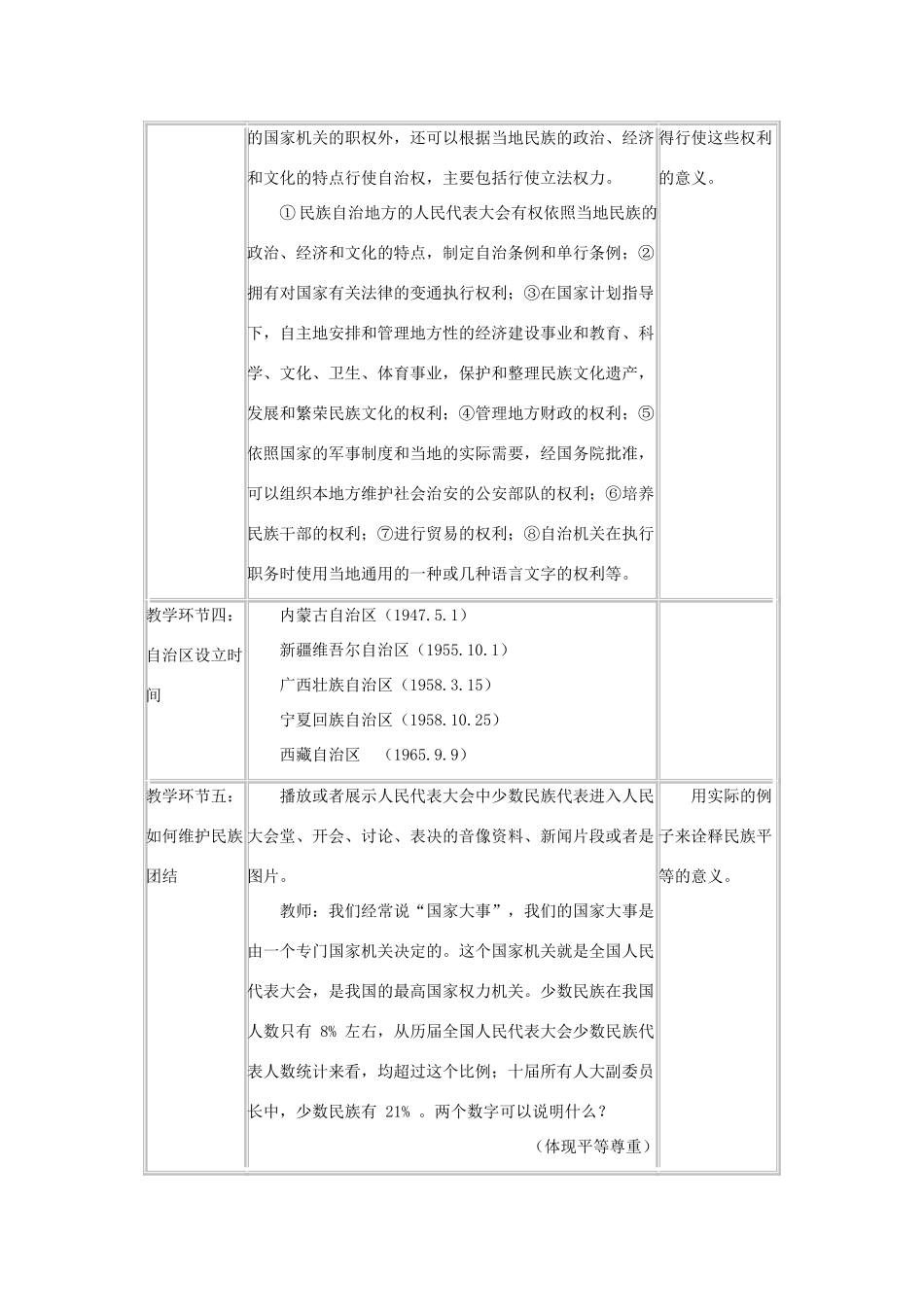 八年级政治下第三单元第七课中华民族大家庭教案（第二课时）科教版_第3页