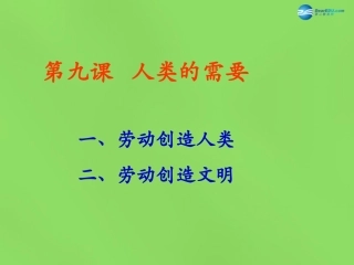 八年级政治下册 第四单元 第九课《人类的需要》课件1 教科版