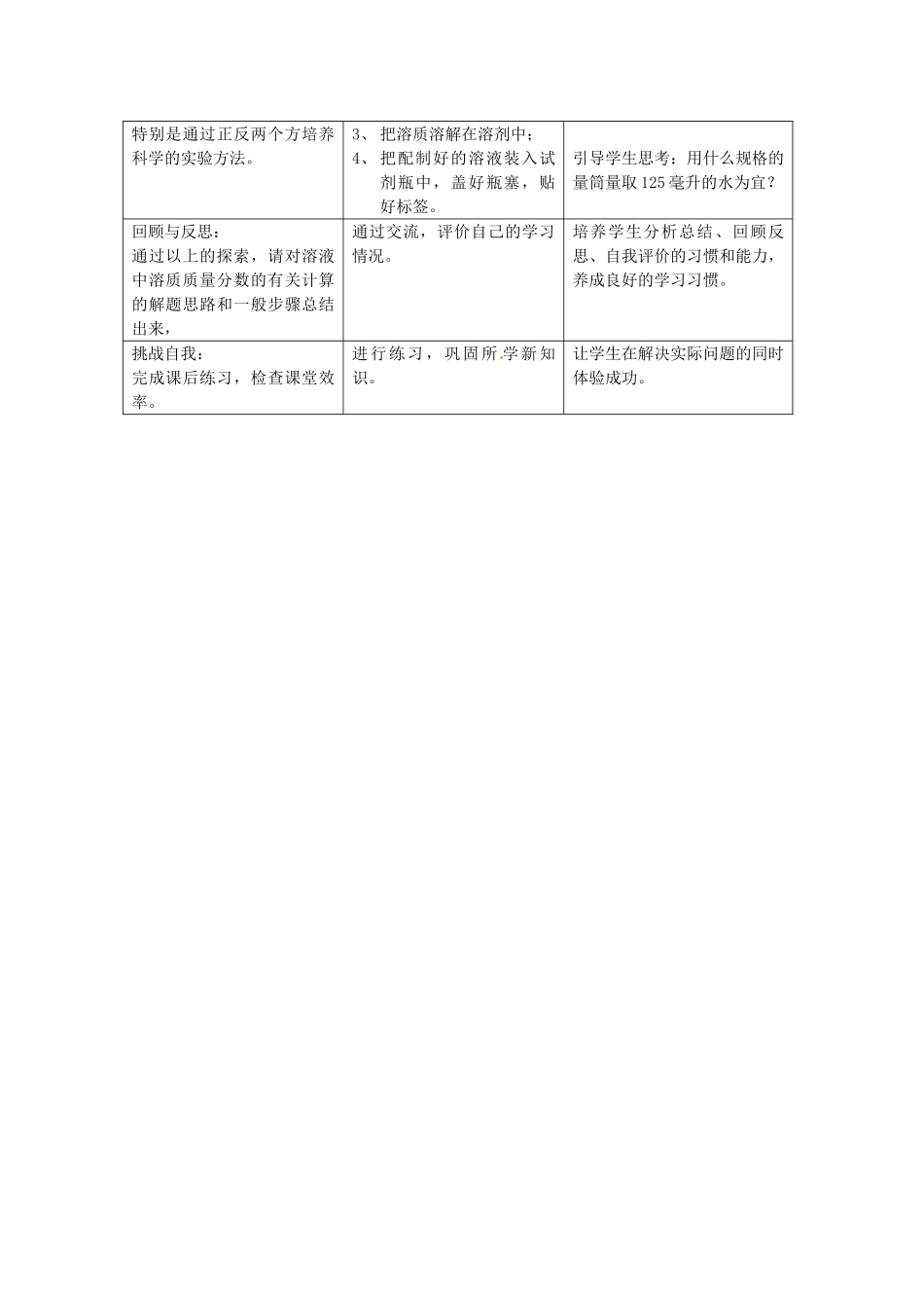 四川省遂宁市广德初级中学九年级化学全册《第二单元 探索水世界》2.4 物质在水中的溶解教案 鲁教版_第3页