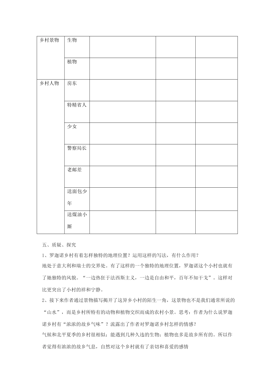 七年级语文下册 3《罗迦诺的乡村》教学设计 河大版-河大版初中七年级下册语文教案_第3页