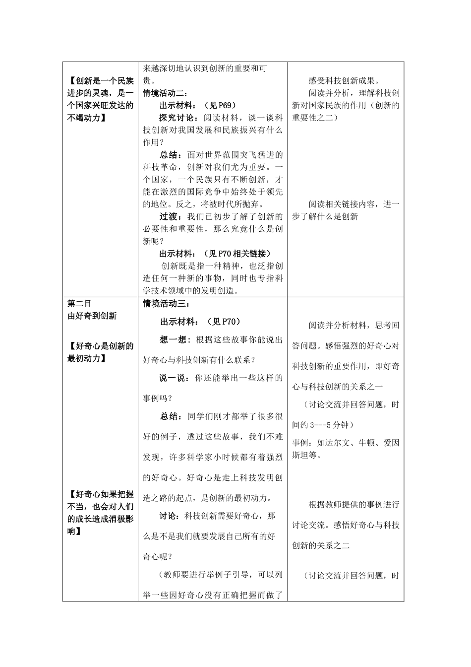 八年级政治下册 走创新之路一课《第一框创新与科技发展》教案 鲁教版_第3页