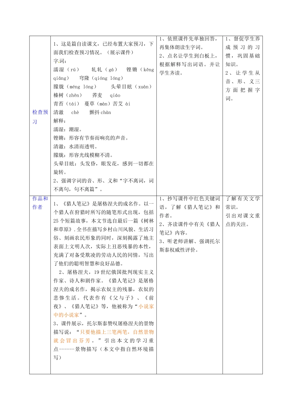 七年级语文上册 12 树林和草原教案 语文版-语文版初中七年级上册语文教案_第2页