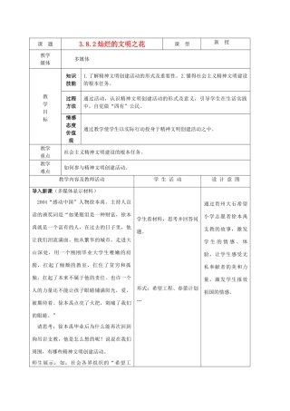 九年级政治 4.9.1我们的共同理想教案 鲁教版