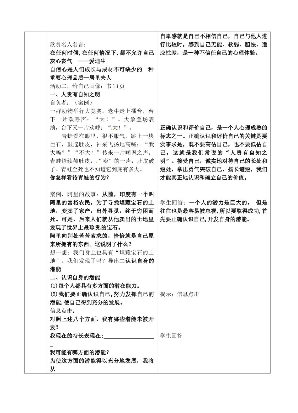 江苏省苏州张家港市一中七年级政治上册 第二课 天生我才必有用教案 苏教版_第2页