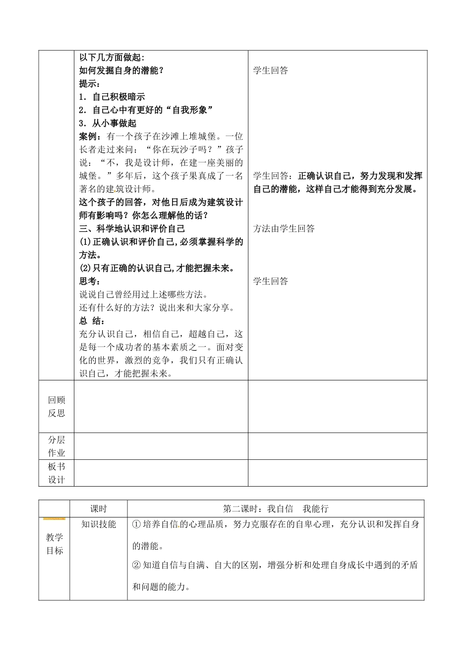 江苏省苏州张家港市一中七年级政治上册 第二课 天生我才必有用教案 苏教版_第3页