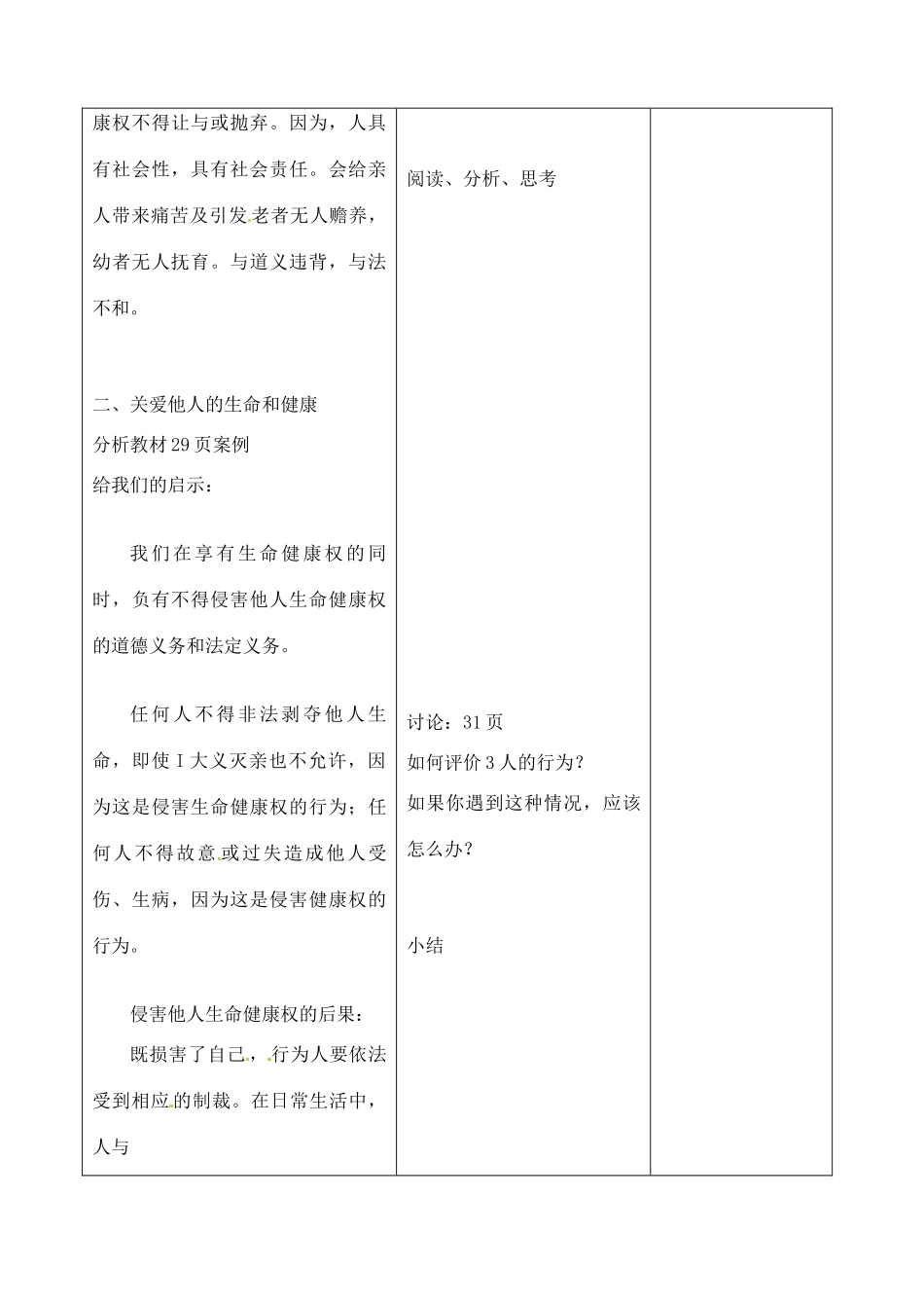吉林省四平市第十七中学八年级政治下册《第三课 第二框 同样的权利 同样的爱护》》教学设计 新人教版_第3页