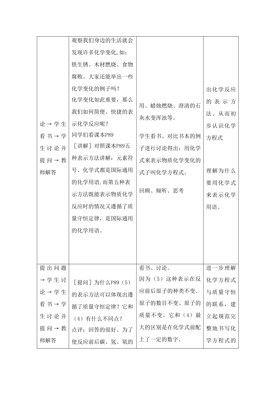 九年级化学上册专题4单元3 化学变化的表示方法教案湘教版_第2页