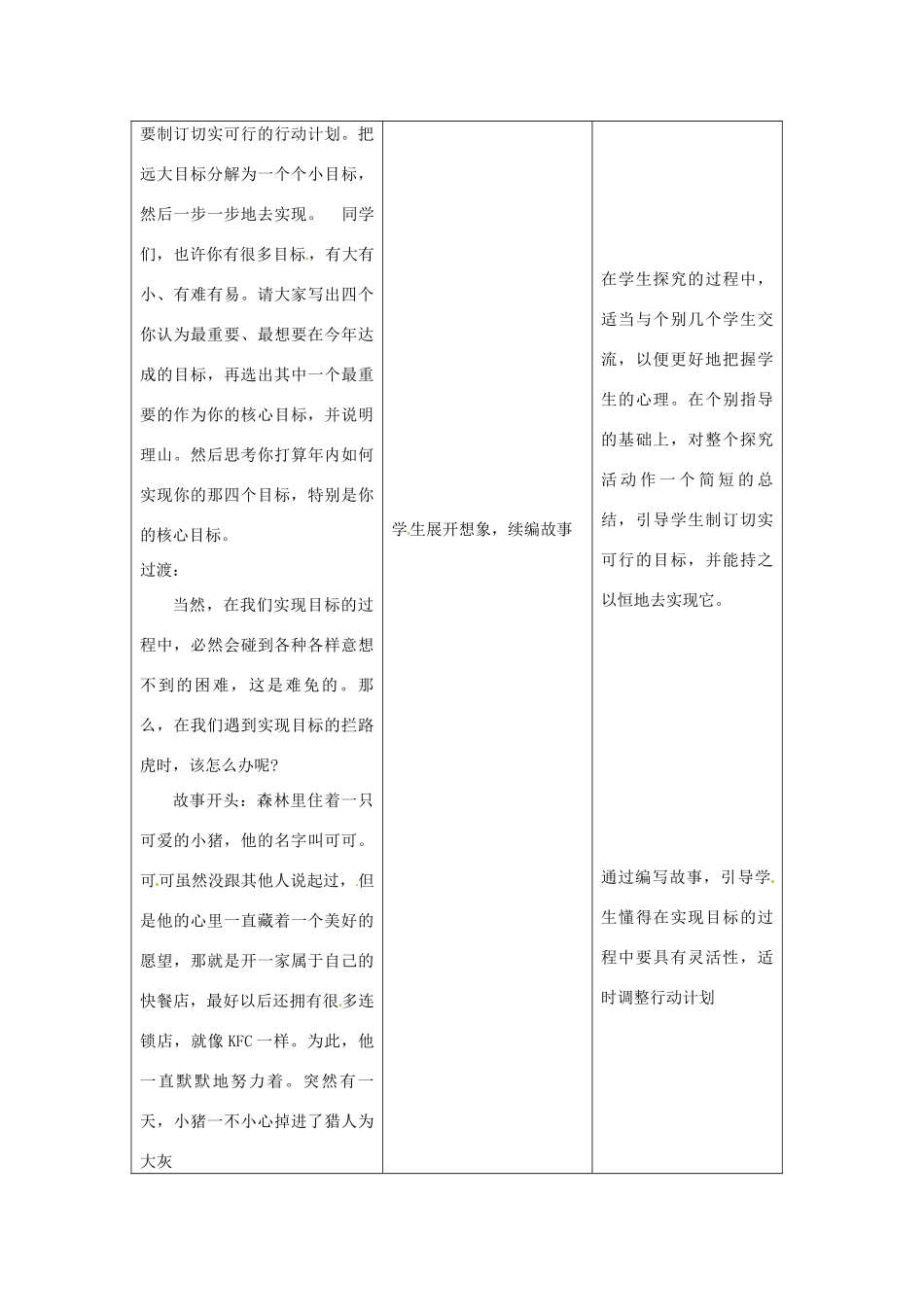 江苏省昆山市锦溪中学八年级政治上册 2-3 向自己的目标迈进教案 苏科版_第3页