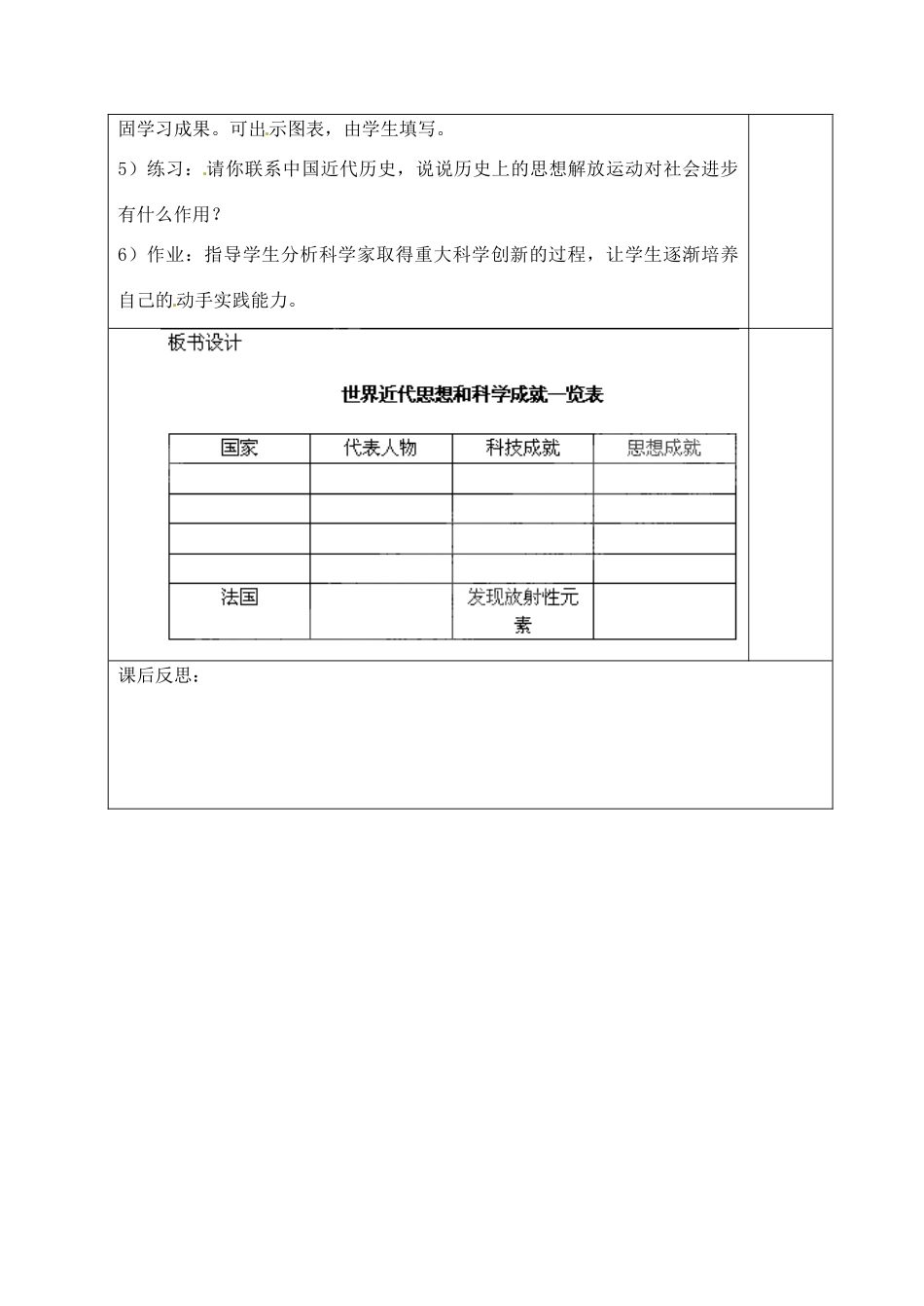 山东省青岛市黄岛区海青镇中心中学九年级历史上册 22 科学和思想的力量教案 新人教版_第3页