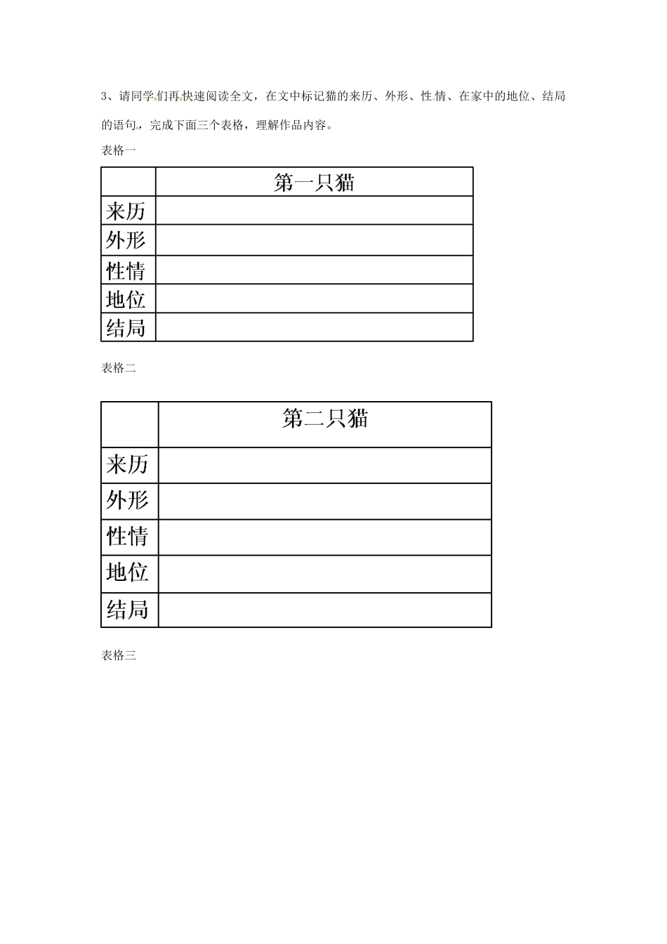 河南省南乐县张果屯乡中学七年级语文下册 第26课《猫》（第一课时）教学设计 人教新课标版_第2页