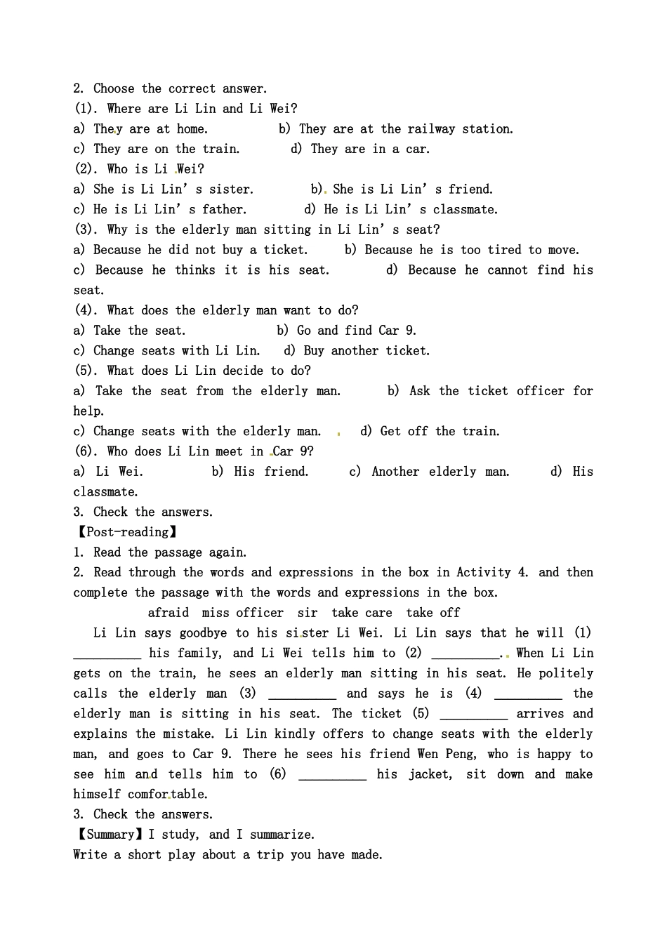 天津市宁河区九年级英语下册 Module 1 Travel Unit 2 It’s a long story导学案 （新版）外研版-（新版）外研版初中九年级下册英语学案_第2页