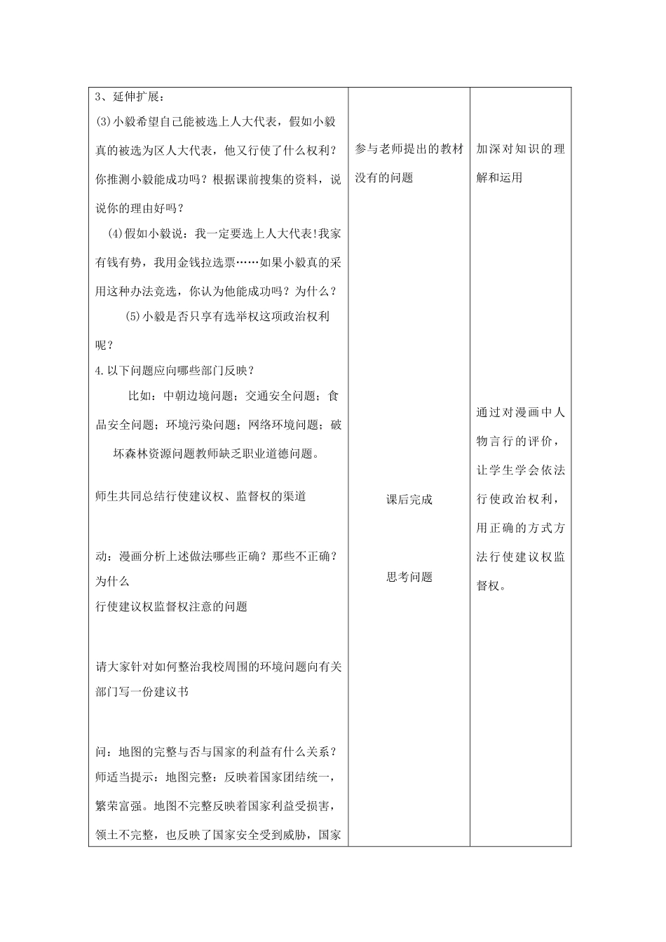 吉林省四平市第十七中学九年级政治全册《第六课 第三框 依法参与生活》教案 新人教版_第2页