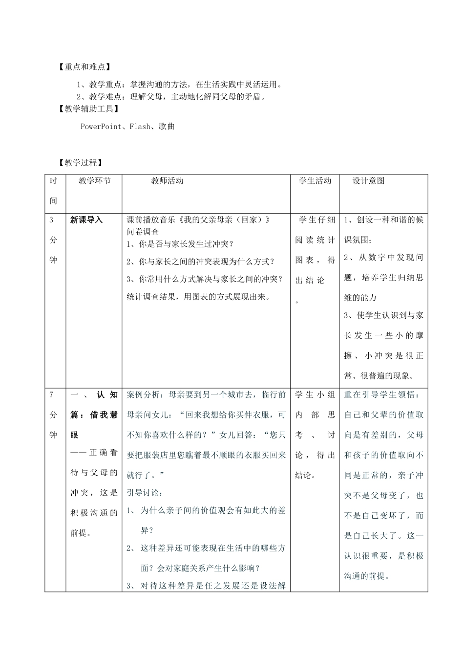 福建省永春八中八年级政治上册 第二课第二框《两代人的对话》教案 新人教版_第2页