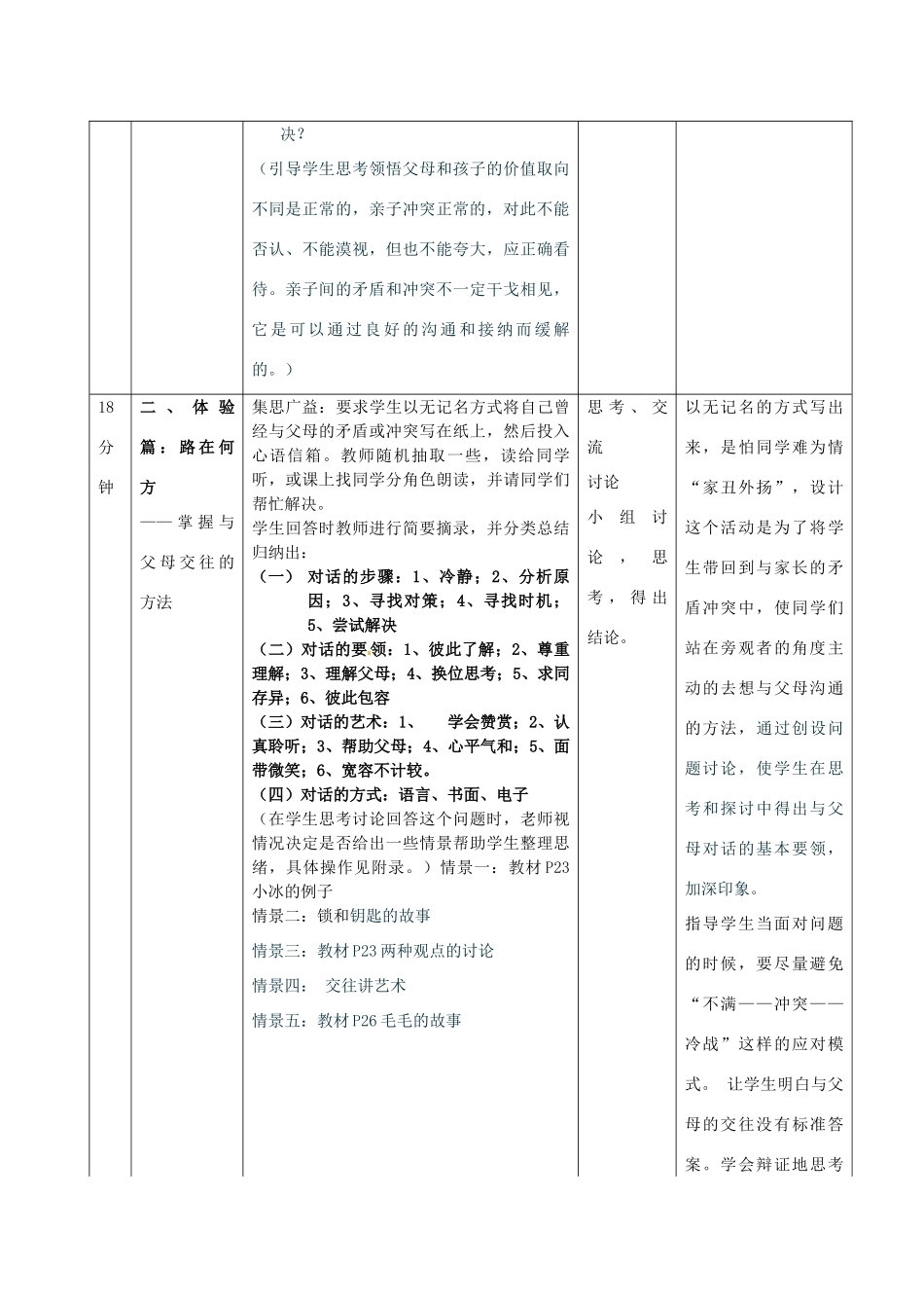 福建省永春八中八年级政治上册 第二课第二框《两代人的对话》教案 新人教版_第3页